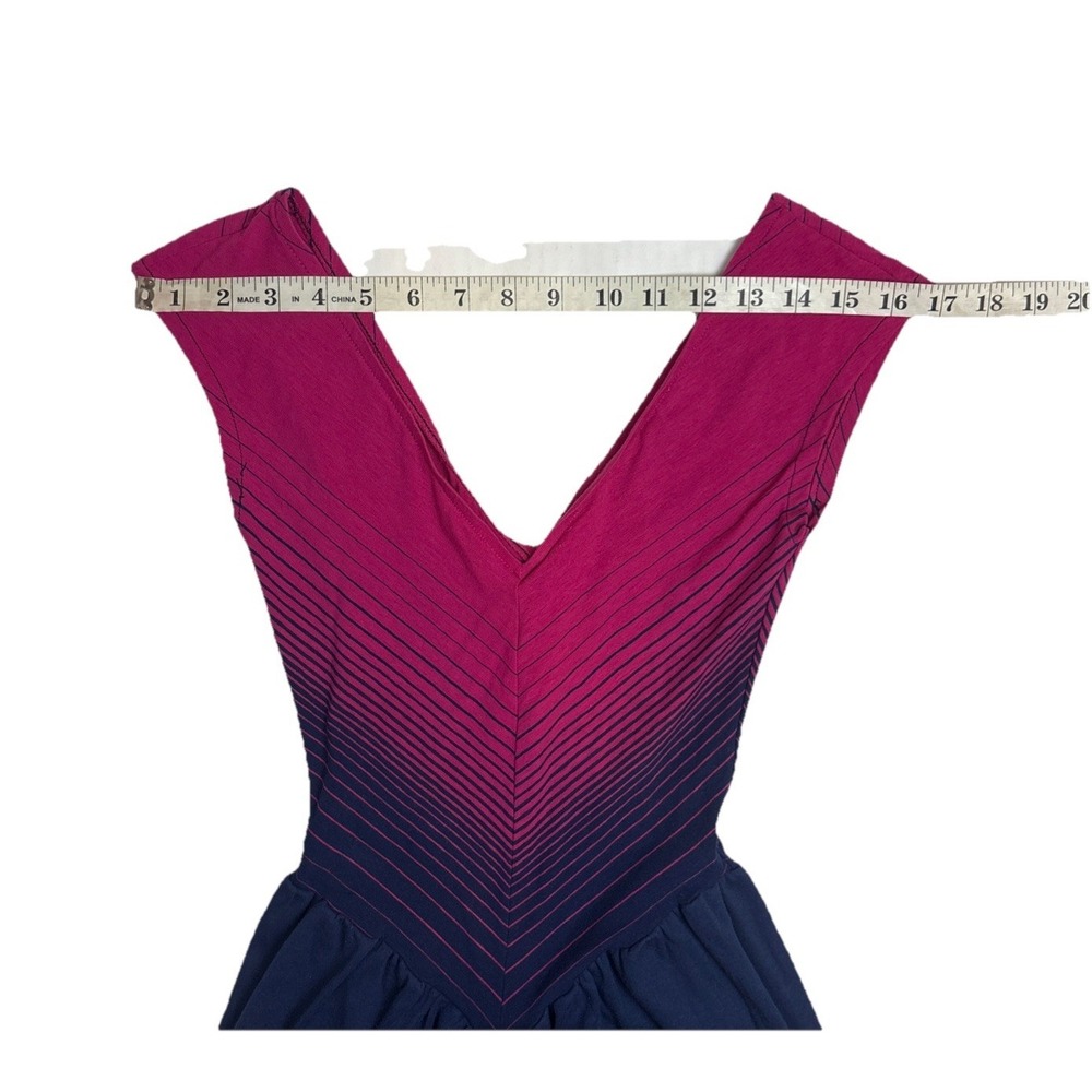 Vintage 90s Chevron Jumpsuit Pink Blue Drop Waist Dance Aerobic Women Small - Picture 4 of 7